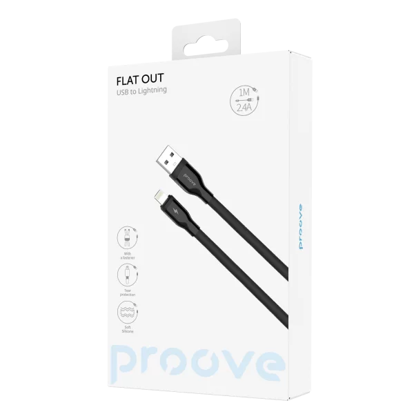 Cable Proove Flat Out Lightning 2.4A (1m) - Photo 1